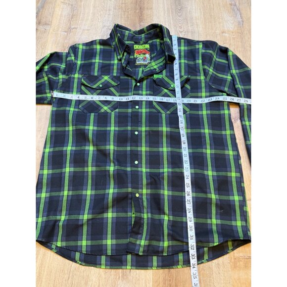 Dixxon Flannel Company Mens 2XT Shifter D-Tech Green Pearl Snap Flannel Shirt - Picture 5 of 8